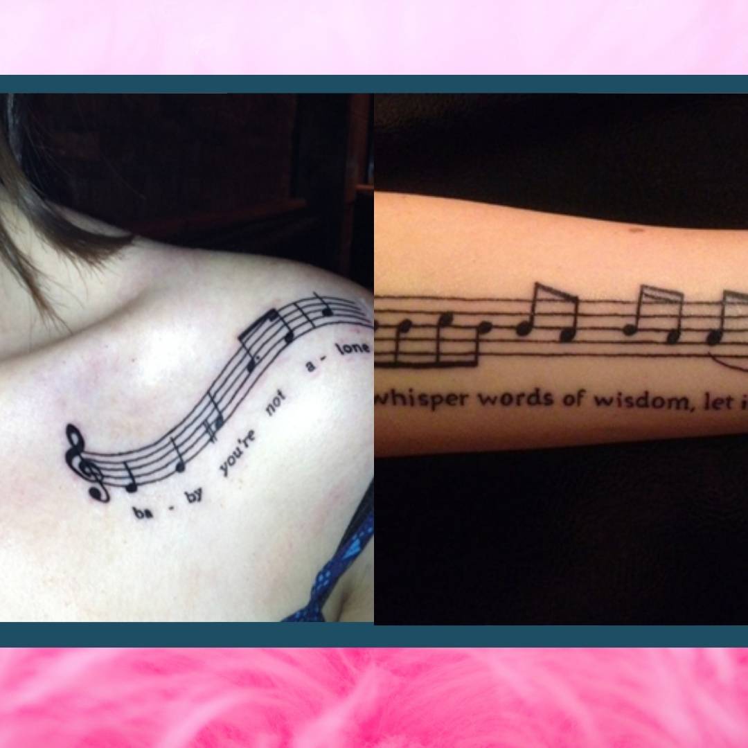 Ideas de tatuajes completar tu look rockero: Partituras y notas musicales
