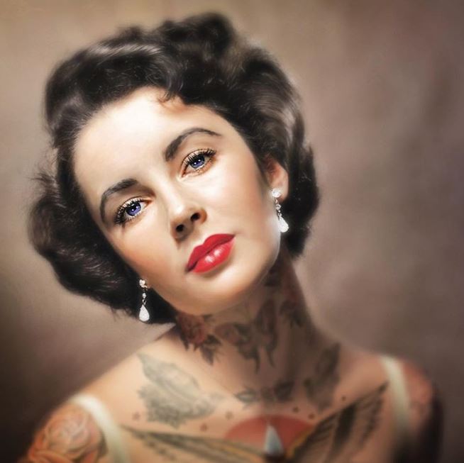 REBELDES TATUADOS DE LA EPOCA DORADA DEL CINE: ELIZABETH TAYLOR