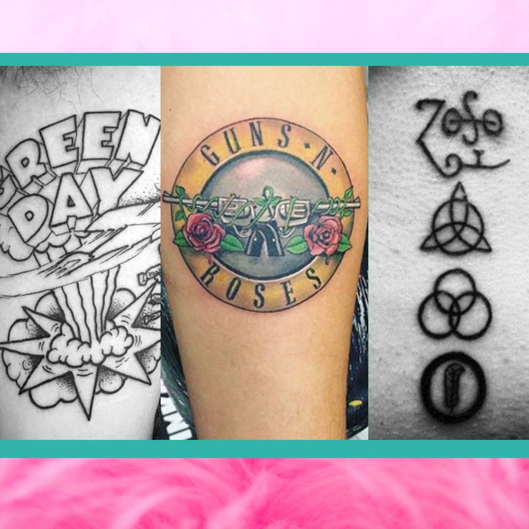 Ideas de tatuajes completar tu look rockero: El logo de tu banda favorita