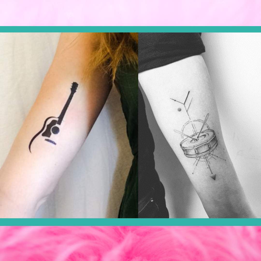 Ideas de tatuajes completar tu look rockero: El instrumento que sabes tocar