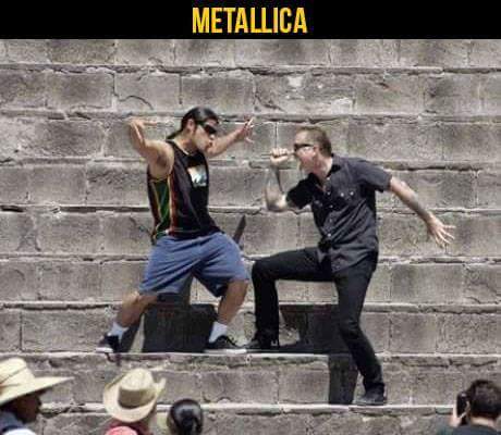 ROCKSTARS EN TEOTIHUACÁN: James Hetfield y Robert Trujillo